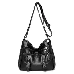 Bolso de hombro de cuero de lujo para mujer, bandolera de diseñador, a la moda, - tienda en línea