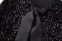 Blusa con lazo Recortado y Lentejuelas - comprar en línea