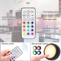 Luces LED nocturnas RGBW con Control remoto, luz regulable. - TOKO Directo a tu Puerta