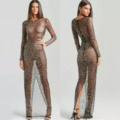 Vestido de Malla Transparente Brillos - comprar en línea