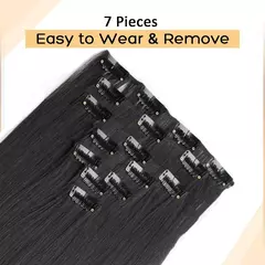 Extensión de Pelo Largo y Liso Natural 16 Clips