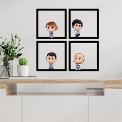 Kit 4 Quadros Grey's Anatomy Personagem 3D *Meredith Grey *Derek *Alex Karev *Izzie 16x16cm na internet