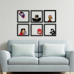Quadro Super Heróis e Vilões Personagem 3D - unidade - comprar online