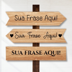 Placa de Casamento Bem-Vindos Madeira Clara + Frase Personalizada - comprar online