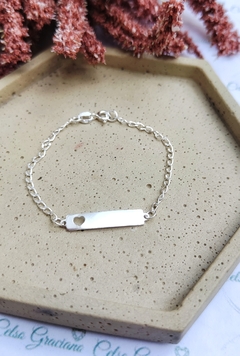 Pulseira Infantil Em Prata Chapinha nome - comprar online
