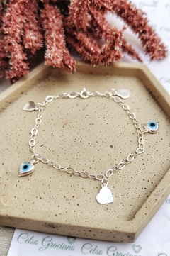 Pulseira em Prata Olho Grego Love - comprar online
