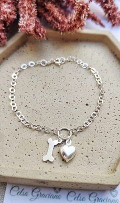 Pulseira Love Pet em Prata