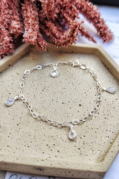 Pulseira Gota Zircônia em Prata - comprar online