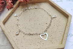 Pulseira Berloques Coração