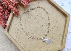 Pulseira Coração e zircônia Em Prata