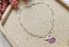 Pulseira Coração e zircônia Em Prata - comprar online