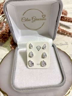 Brinco Trio Gota Zirconia - comprar online