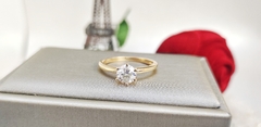 Anel Em Ouro 18k com Moissanite