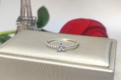 Anel Triangulo Estilo Pandora em Prata