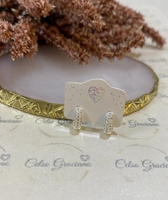 Argola Cravejada micro zircônia P