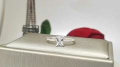 Anel Zirconia Retangular Luxo