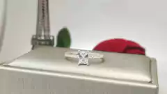 Anel Zirconia Retangular Luxo
