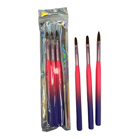 ZETA ZMA PINCEL X3 ACRILICO DEGRADE FLUO