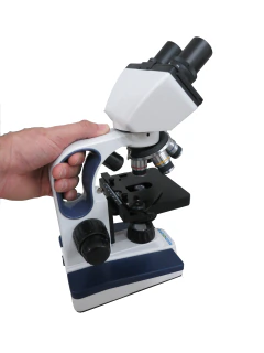 MICROSCÓPIO BIOLÓGICO BINOCULAR C/ DUPLA ILUMINAÇÃO E AUMENTO DE 40X A 2.000X - comprar online