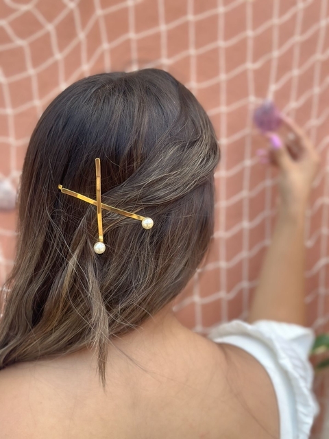 Grampo Pérola do Sol Dourado