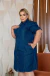 Vestido Chemise Jeans Plus Size Manga Bufante - loja online