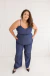 Macacão Feminino Jeans Plus Size com Alça Ajustável - GS MODA JEANS
