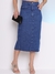 Doutoras Modas Saia Jeans Midi Leve abertura na parte de Tras 5262 - comprar online