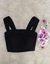 Doutoras Modas Blusa de Alça Cropped Em Gabardine Recorte Vazado Lástex com Bojo 6419 na internet