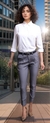 Doutoras Modas Calça Alfaiataria Gabardine com Ziper na Barra Elegante 08422