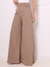 Doutoras Modas Calça Pantalona Lisa Com Bolsos Laterais Botões em Gabardine Cintura Alta Elegante 8447
