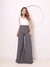 Doutoras Modas Calça Pantalona Lisa Com Bolsos Laterais Botões em Gabardine Cintura Alta Elegante 8447