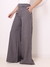 Doutoras Modas Calça Pantalona Lisa Com Bolsos Laterais Botões em Gabardine Cintura Alta Elegante 8447 - comprar online