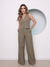 Doutoras Modas Conjunto Longo Calça e Colete Alfaiataria Gabardine Com Bolso Social Fashion 189 na internet