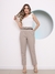 Imagem do Doutoras Modas Calça Social Feminina Alfaiataria Luis Twill Wide Leg Cigarette Lançamento G177