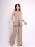 Imagem do Doutoras Modas Conjunto Gabardine Calça Pantalona e Colete Acinturado com Recorte em V Moderno Elegante 860000