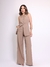 Doutoras Modas Conjunto Gabardine Calça Pantalona e Colete Acinturado com Recorte em V Moderno Elegante 860000 - loja online