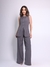 Doutoras Modas Conjunto Gabardine Calça Pantalona e Colete Acinturado com Recorte em V Moderno Elegante 860000 - Doutoras Modas