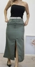 Doutoras Modas Saia Midi Gabardine Com Fenda Frontal Cintura Alta Elegante M156 na internet