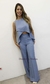 Doutoras Modas Conjunto Feminino Blusa Cropped Desconstruída e Calça Cintura Alta 87300 - comprar online