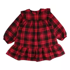 Vestido Manga Longa Infanto Juvenil Kookabu Xadrez