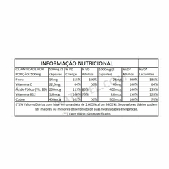 Ferro Complex Quelato Com Vit C, B9, B12 e Cobre 60 cápsulas Equilibrio - comprar online