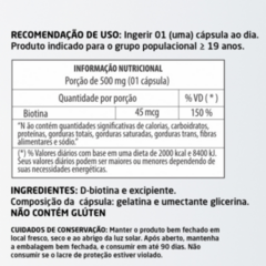 Biotina 60 cápsulas 500mg Herbalize - comprar online