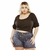Blusa Ciganinha Bombom Preta - Plus da Villa Moda Plus Size Feminina