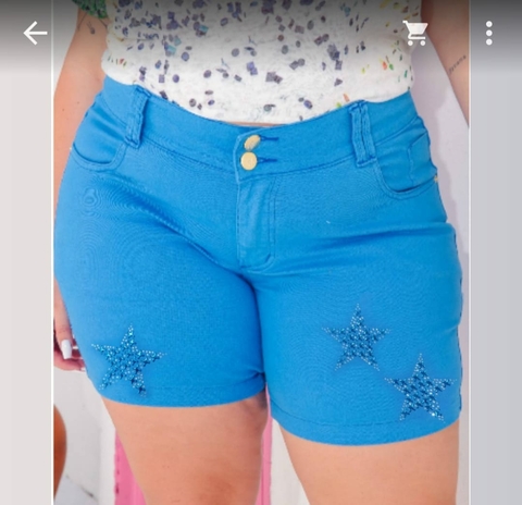 Short Cindy em Sarja Azul com elastano