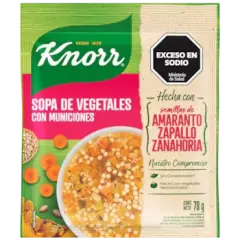SOPA DE VEGETALES CON MUNICIONES