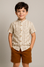 Conjunto masculino com camisa listrada e short de sarja - comprar online