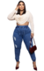 Calça Jeans Feminina - Jogger - Jeans Marmorizado - Destroyed - comprar online