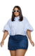 Short Saia Feminino - Jeans Escuro - Top Charme Jeans
