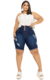 Bermuda Cós Duplo Feminina - Jeans Escuro- Destroyed - comprar online