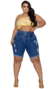 Bermuda Cós Duplo Feminina - Jeans Claro - Destroyed - comprar online